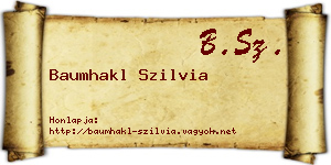 Baumhakl Szilvia névjegykártya